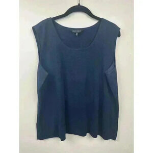 Ming Wang Blue Knit Sleeveless Tank - size 1X
